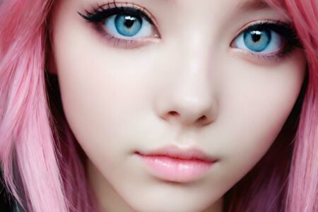 AI girl with pink hair wallpaper