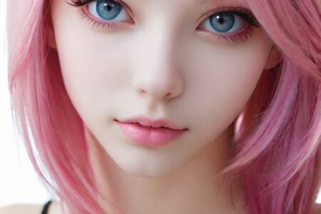AI girl with pink hair wallpaper