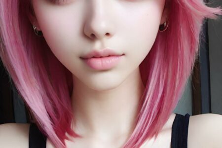 AI girl with pink hair wallpaper
