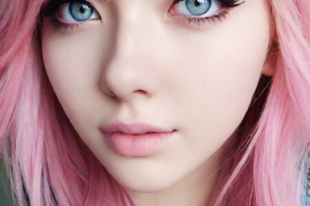 AI girl with pink hair wallpaper