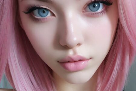 AI girl with pink hair wallpaper
