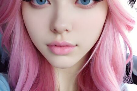 AI girl with pink hair wallpaper