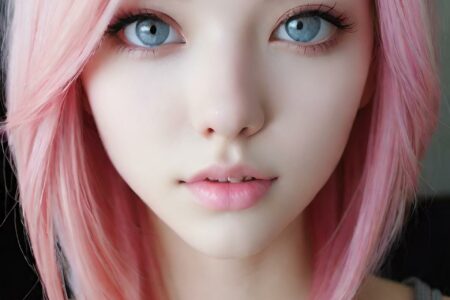 AI girl with pink hair wallpaper