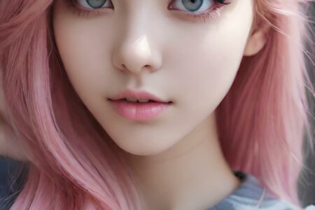 AI girl with pink hair wallpaper
