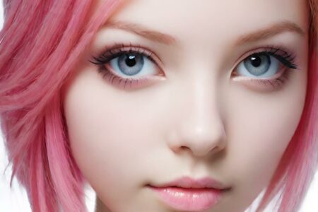 AI girl with pink hair wallpaper