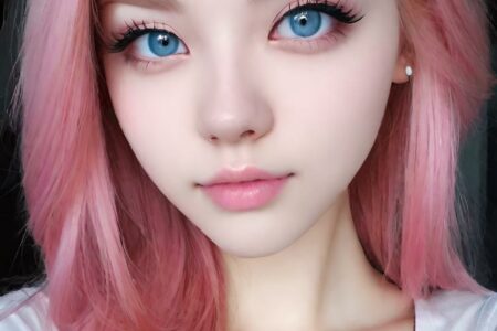 AI girl with pink hair wallpaper