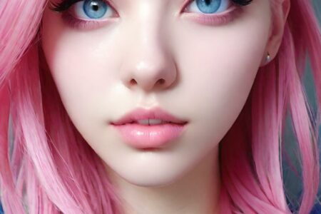 AI girl with pink hair wallpaper