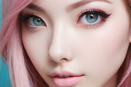 AI girl with pink hair wallpaper