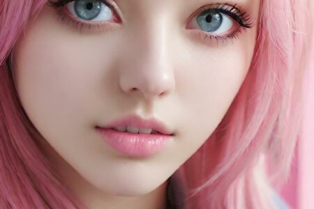 AI girl with pink hair wallpaper