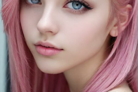 AI girl with pink hair wallpaper