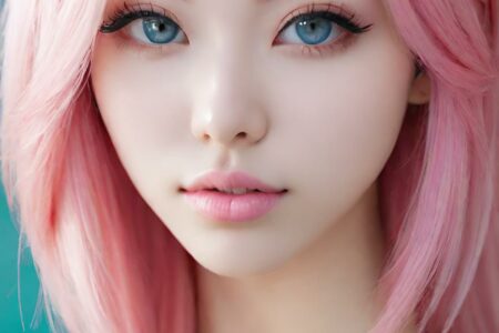 AI girl with pink hair wallpaper