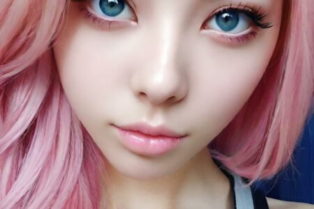 AI girl with pink hair wallpaper