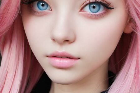 AI girl with pink hair wallpaper