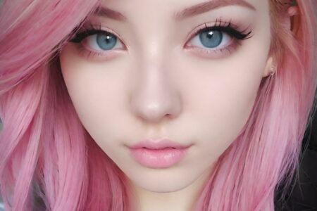 AI girl with pink hair wallpaper