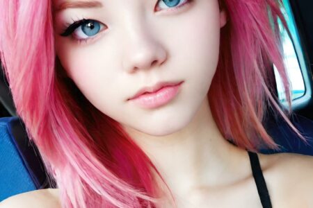 AI girl with pink hair wallpaper
