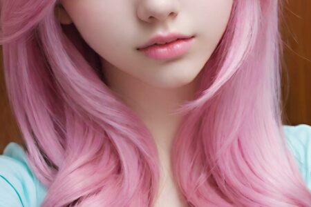 AI girl with pink hair wallpaper