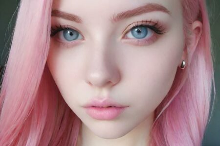 AI girl with pink hair wallpaper