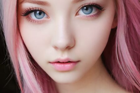 AI girl with pink hair wallpaper