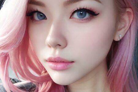 AI girl with pink hair wallpaper