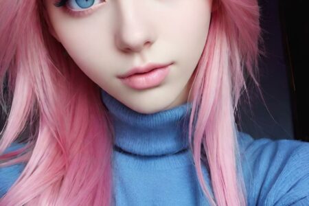 AI girl with pink hair wallpaper