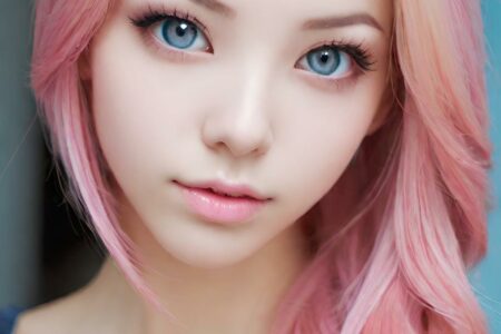 AI girl with pink hair wallpaper