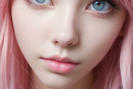 AI girl with pink hair wallpaper