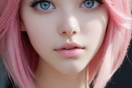 AI girl with pink hair wallpaper