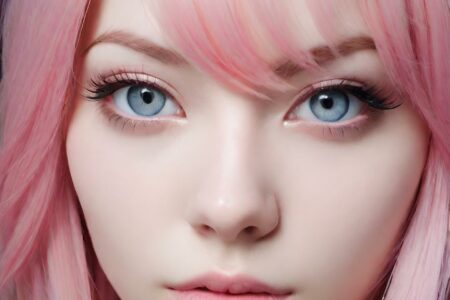 AI girl with pink hair wallpaper