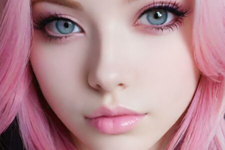 AI girl with pink hair wallpaper