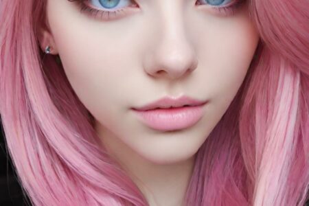 AI girl with pink hair wallpaper