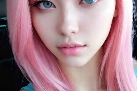 AI girl with pink hair wallpaper