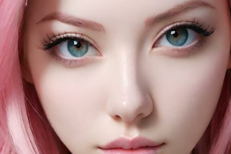 AI girl with pink hair wallpaper