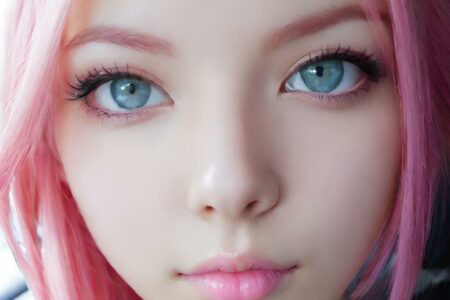 AI girl with pink hair wallpaper