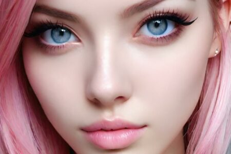 AI girl with pink hair wallpaper