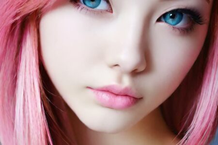 AI girl with pink hair wallpaper