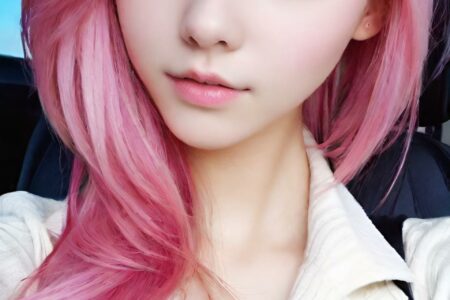 AI girl with pink hair wallpaper