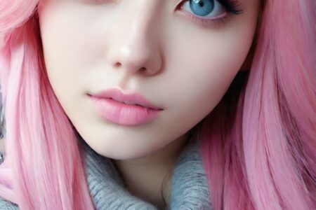 AI girl with pink hair wallpaper