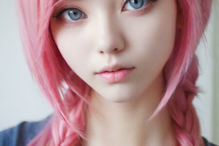 AI girl with pink hair wallpaper