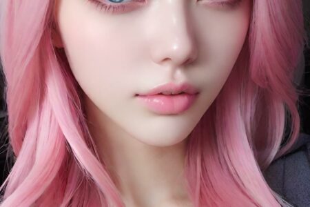 AI girl with pink hair wallpaper
