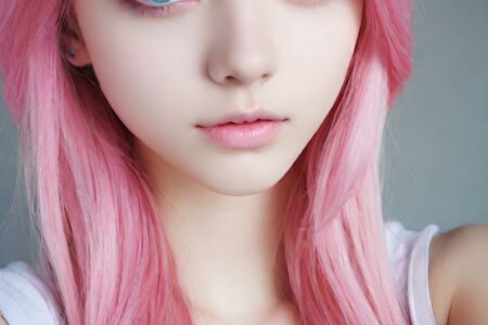 AI girl with pink hair wallpaper