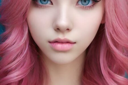AI girl with pink hair wallpaper