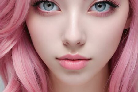 AI girl with pink hair wallpaper