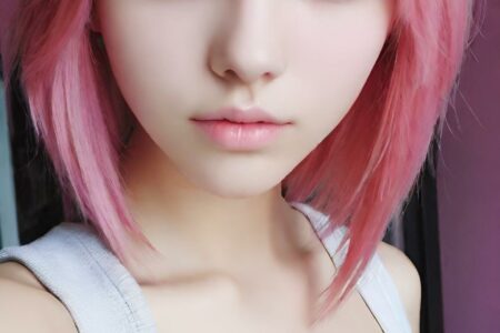 AI girl with pink hair wallpaper