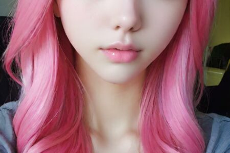 AI girl with pink hair wallpaper
