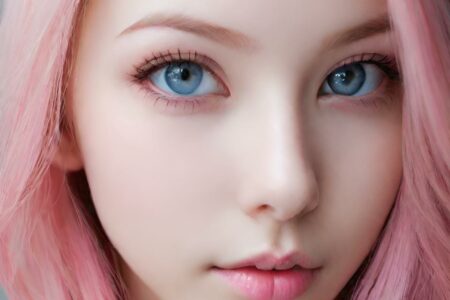 AI girl with pink hair wallpaper