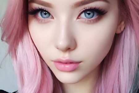 AI girl with pink hair wallpaper