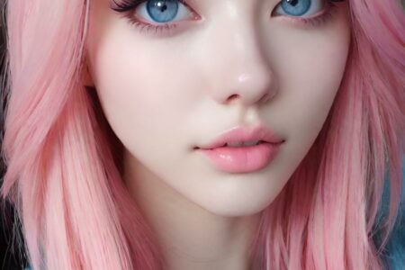 AI girl with pink hair wallpaper