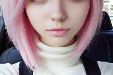 AI girl with pink hair wallpaper