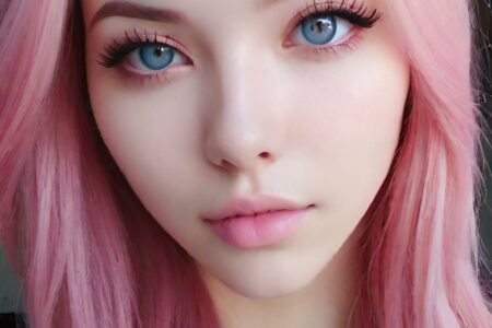 AI girl with pink hair wallpaper