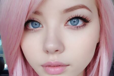 AI girl with pink hair wallpaper